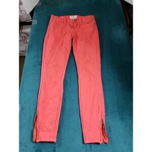 Lucky Brand Jeans Size 0 Womens Pink Stretch Pants Mid Rise Charlie Super Skinny